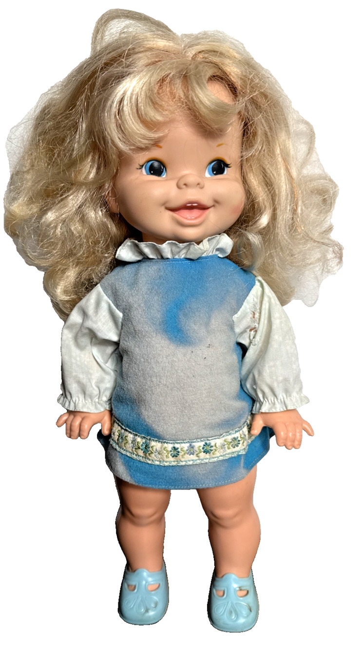 Vintage Cathy Quick Curl Mattel Doll 16" Blonde Hard Plastic Body Dress Shoes